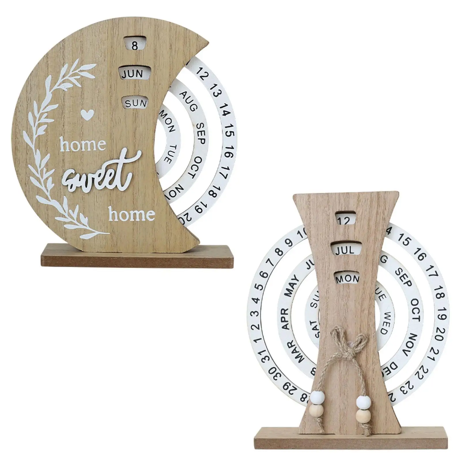 Table Calendar Indoor Gift Reusable for Home Decor Multifunctional Figurine