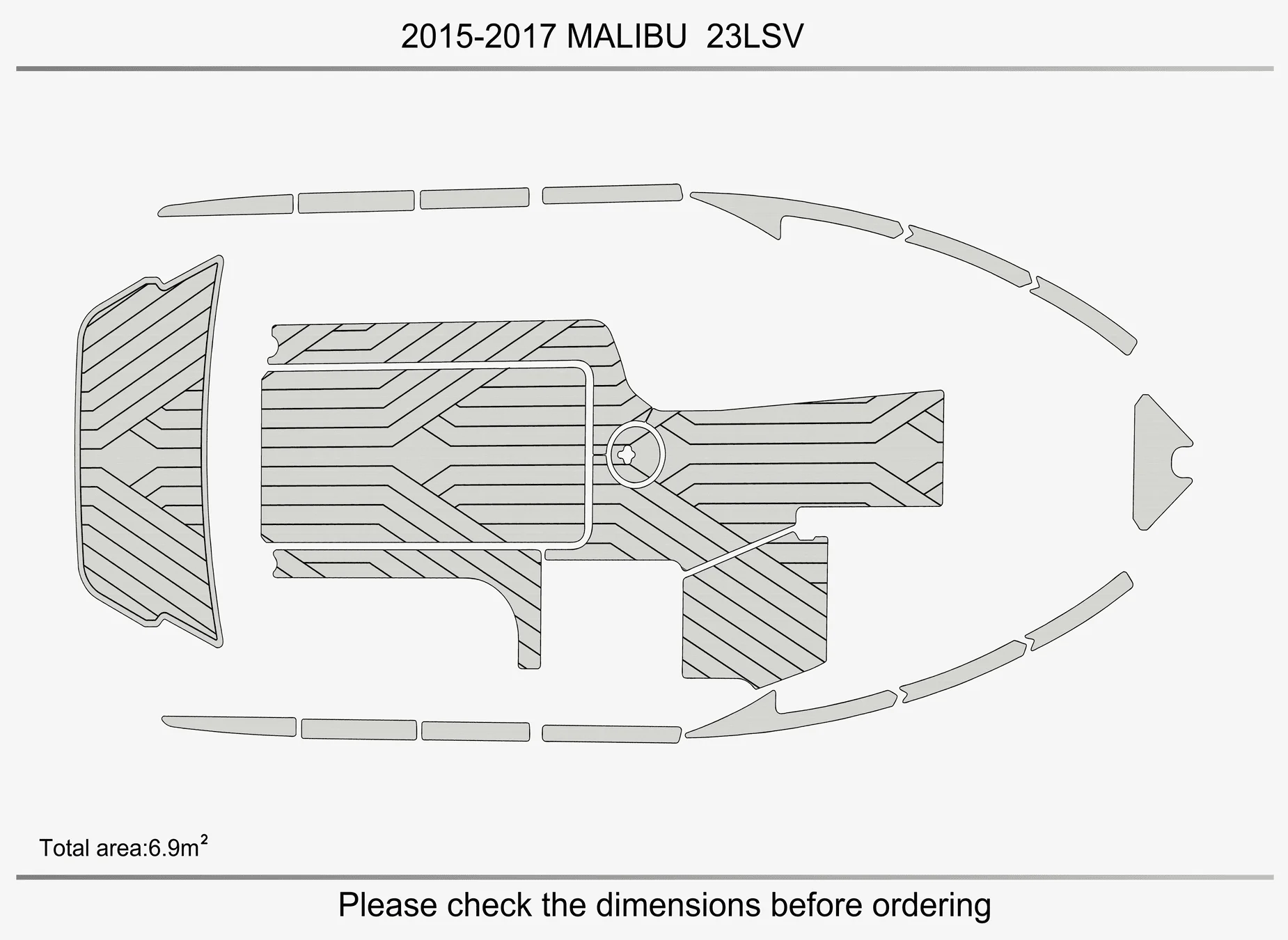 Non-Slip EVA Faux Teak Marine Mat Self-Adhesive 6mm Yacht Cockpit Pad for 2015-2017 Malibu 23 Lsv Boat Decking Easy Install
