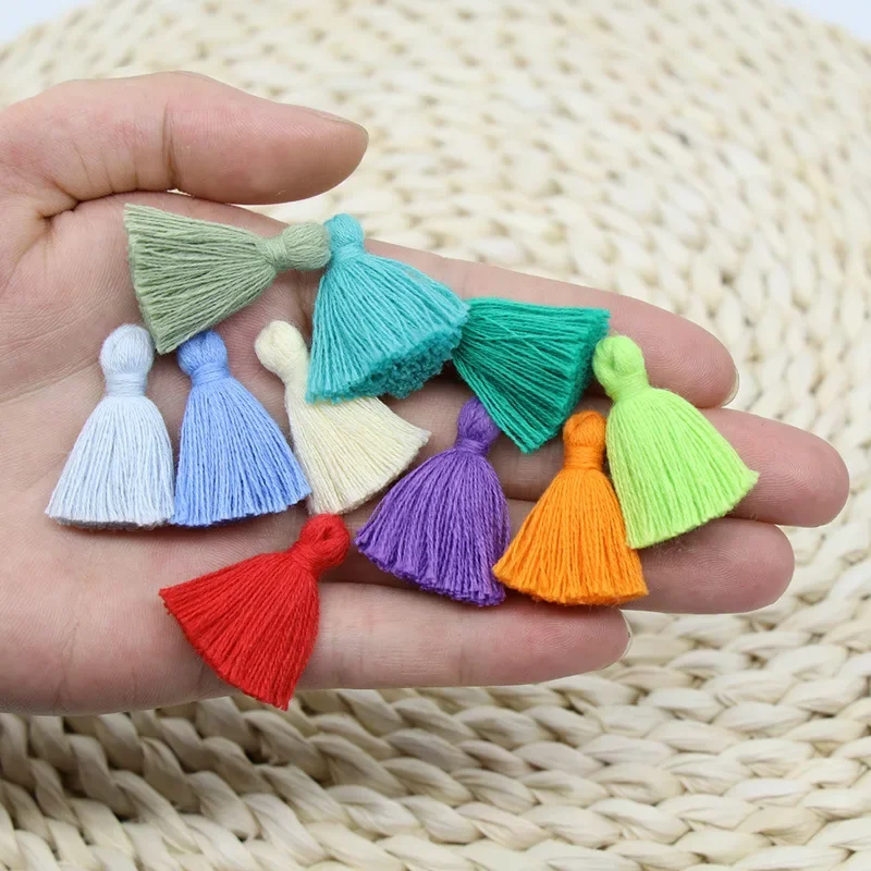 30/50pcs Mini 3cm Pure Cotton Tassels Fringe Sewing Home Sewing Accessories Tassels DIY Key Curtains For The Room Access Decor