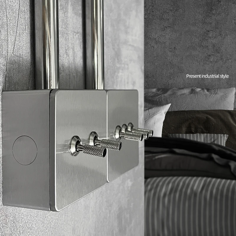 Wall 1-4 Gang 2 Way Toggle Switch Industrial Stainless Steel Brushed Panel Surface Mountable or Concealed Mountable