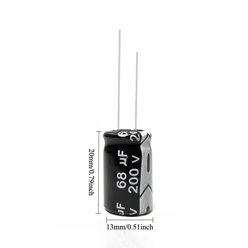 40pcs 200V 68uF Electrolytic Capacitor 105C High Temp Radial Long Life 13x20mm for Power Supply