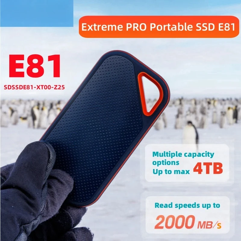 Extreme Pro Portable SSD E81 1TB 2TB 4TB External Solid State Disk Read Speed Up To 2000MB/s For Laptop Desktop PC