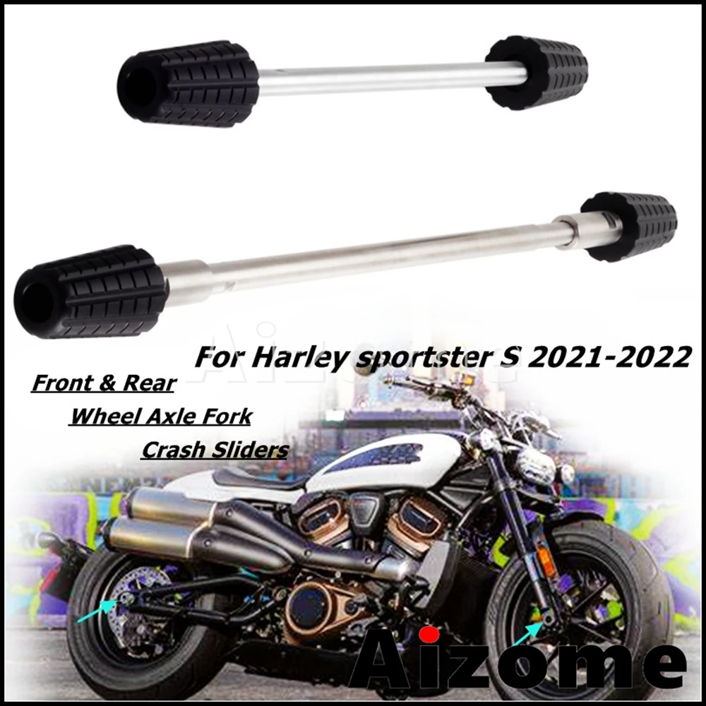 

Aluminum Motorcycle Falling Protector Front&Rear Axle Fork Wheel Crash Sliders For Harley Sportster S Accessories 2021 2022 2023