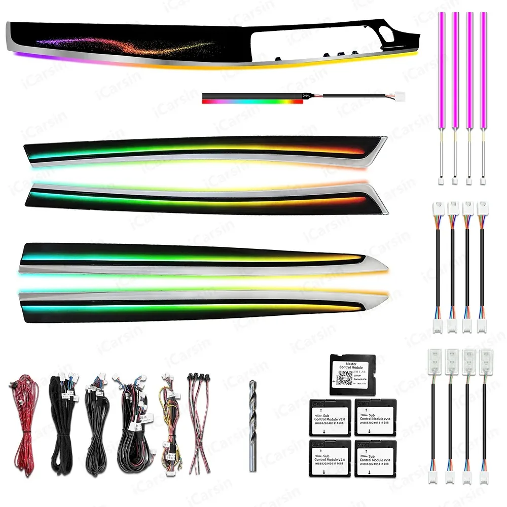 

Обновление 256 цветов символьной светодиодной подсветки салона автомобиля для BMW 5 серии F10 F11 2011-2017, аксессуары для атмосферных полос RHD