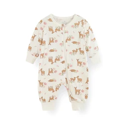 Vêtements fetchme pour bébé, combinaison de batterie pour nouveau-né, motif imprimé quatre saisons, barboteuses pour garçon et fille, manches longues, 0-12 mois