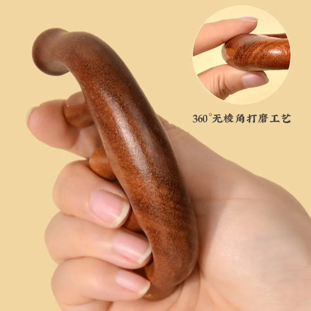 Wooden Meridian Massage Comb Five-Tooth Chinese Acupuncture Head Combs Blood Circulation Sandalwood Scalp Comb Массажер