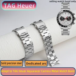 For TAG Heuer 22mm Curved Metal Strap Aquaracer Carrera Strap for Heuer Series Fine Steel Bracelet Watch Chain Men's Watch Band