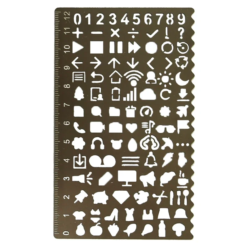 Fromthenon Planner Graffiti Template Ruler Portable Stainless Steel Multi Functional Drafting Tool Journal Scrapbook Accessories