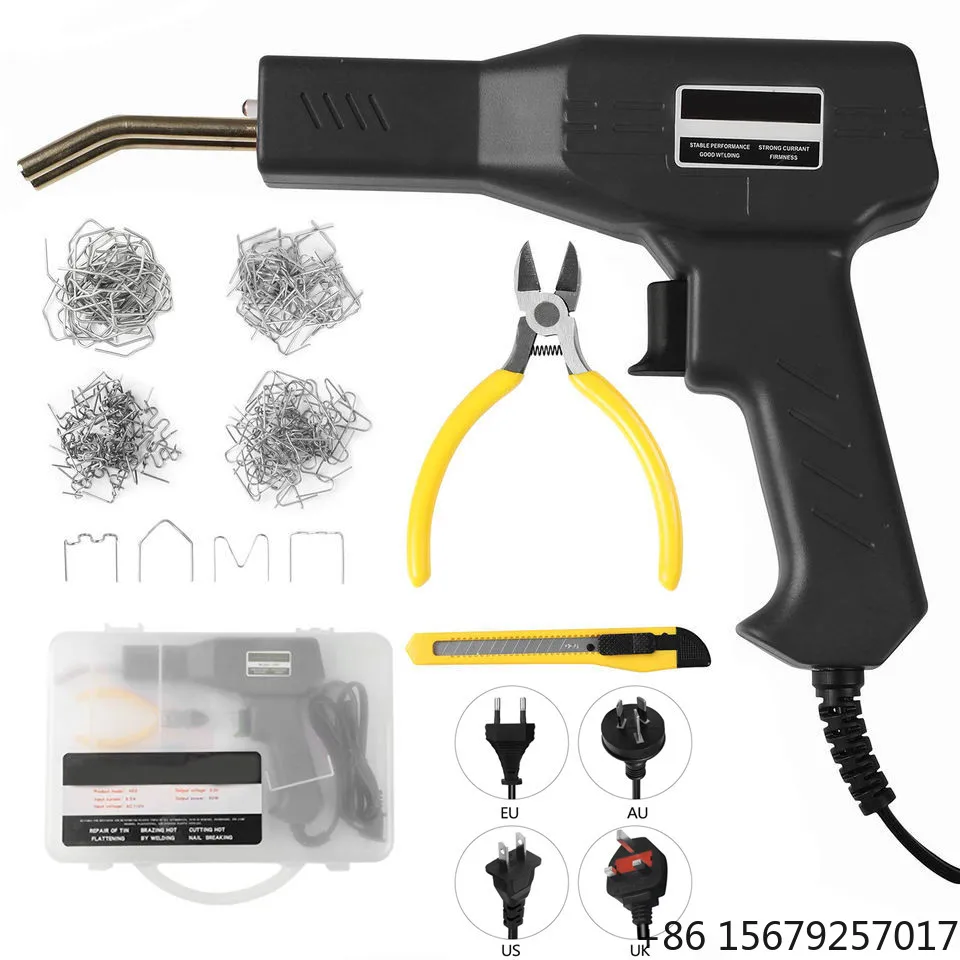 Weld Gun Portable Plastic Welding Repair Kit Car Bumper Machine 200pcs Staples