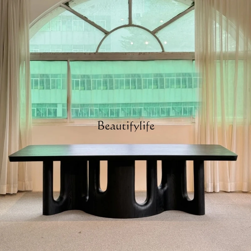

Medieval style solid wood dining table Wabi Sabi B & B French retro dining table