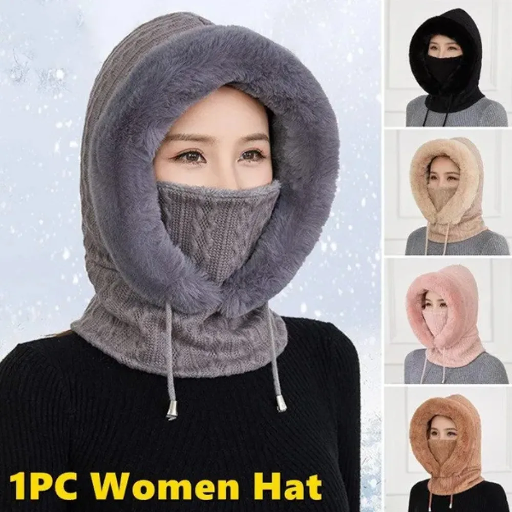 

1PC Winter Women Hat Ear Protection Thick Plush Warm Hat