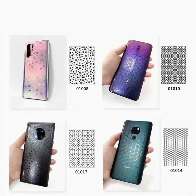 FONLYU 50 szt. Przezroczyste folie TPU 3D z wzorem, ochraniacze ekranu i naklejki na tył telefonu do plotera do cięcia hydrożelowych folii. — zdjęcie produktu 6