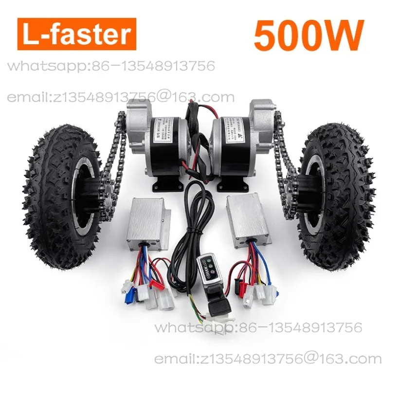 500W Dual Drive Electric Cart Conversion Kit easily with 200kg 8-inch wheels