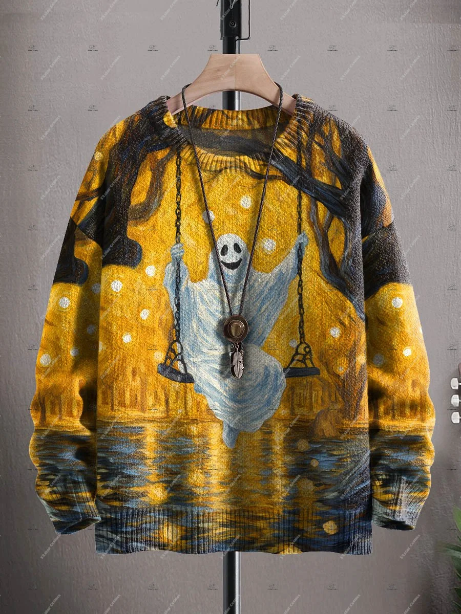 Christmas Santa Claus Pet Animal Skull Sweater Graffiti Retro Vintage 3DPrint Pullover Harajuku Casual Funny Winter Streetwear F