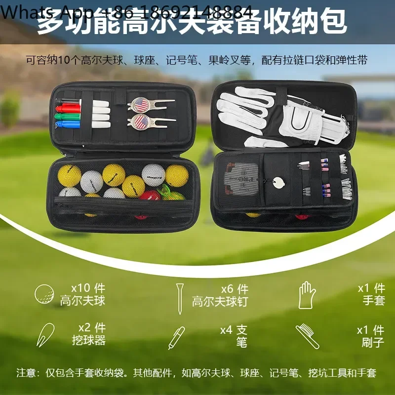 Golf Accessories Storage Bag Multi-Functional EVA Hard Case Portable Kit with Ball Seat Pencil Case and Glove Holder for All