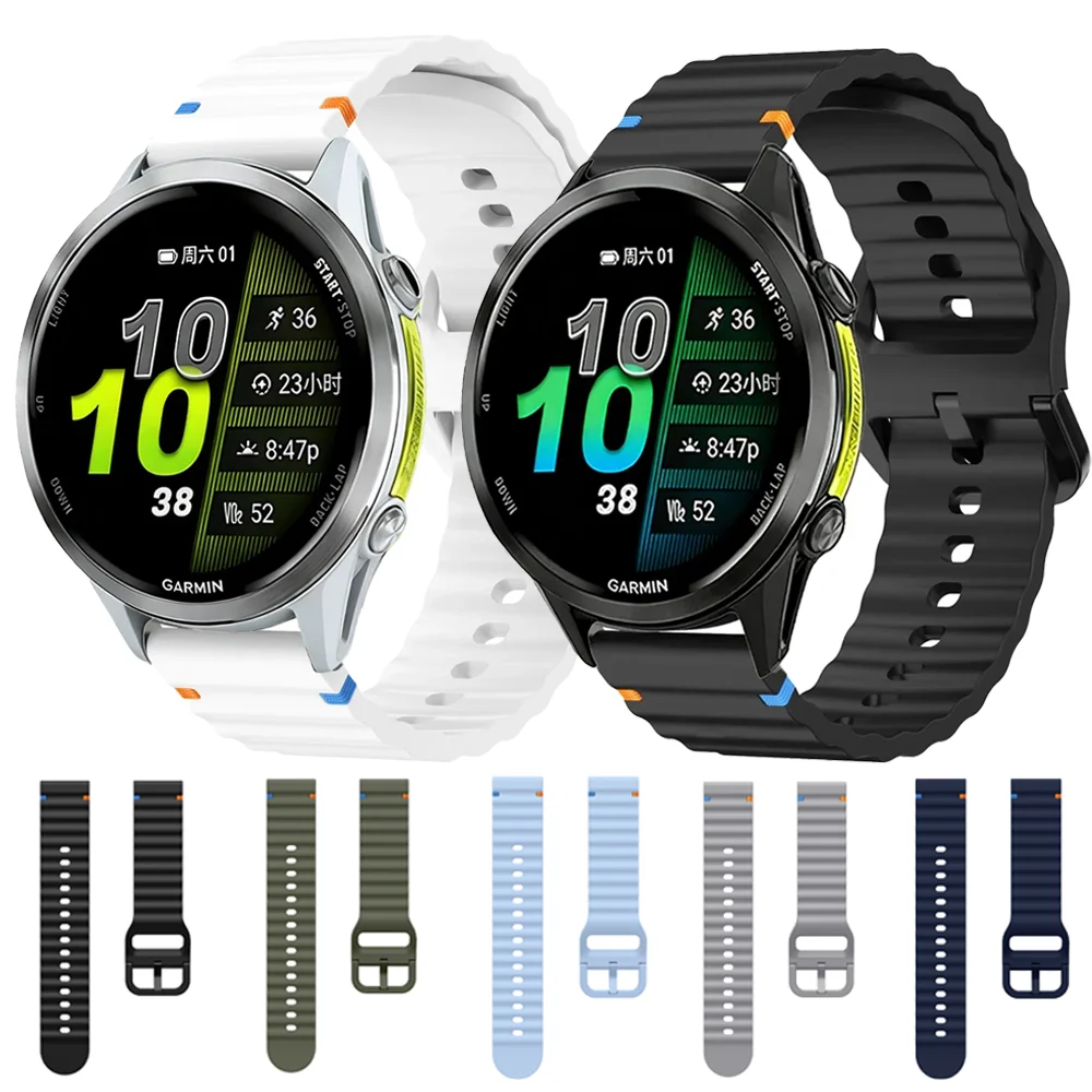 18/20/22mm Silikonarmband für Garmin Forerunner 970 570 965 265 265S 165 165 Sportarmband Garmin Venu 4 3 3S Active 6 5