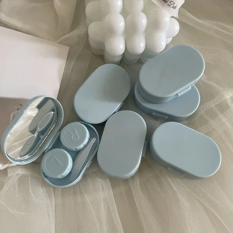 Candy Color Portable Mini Contact Lens Case Easy Carry Lenses Storage Box Eye Care Container with Mirror Lenses Box