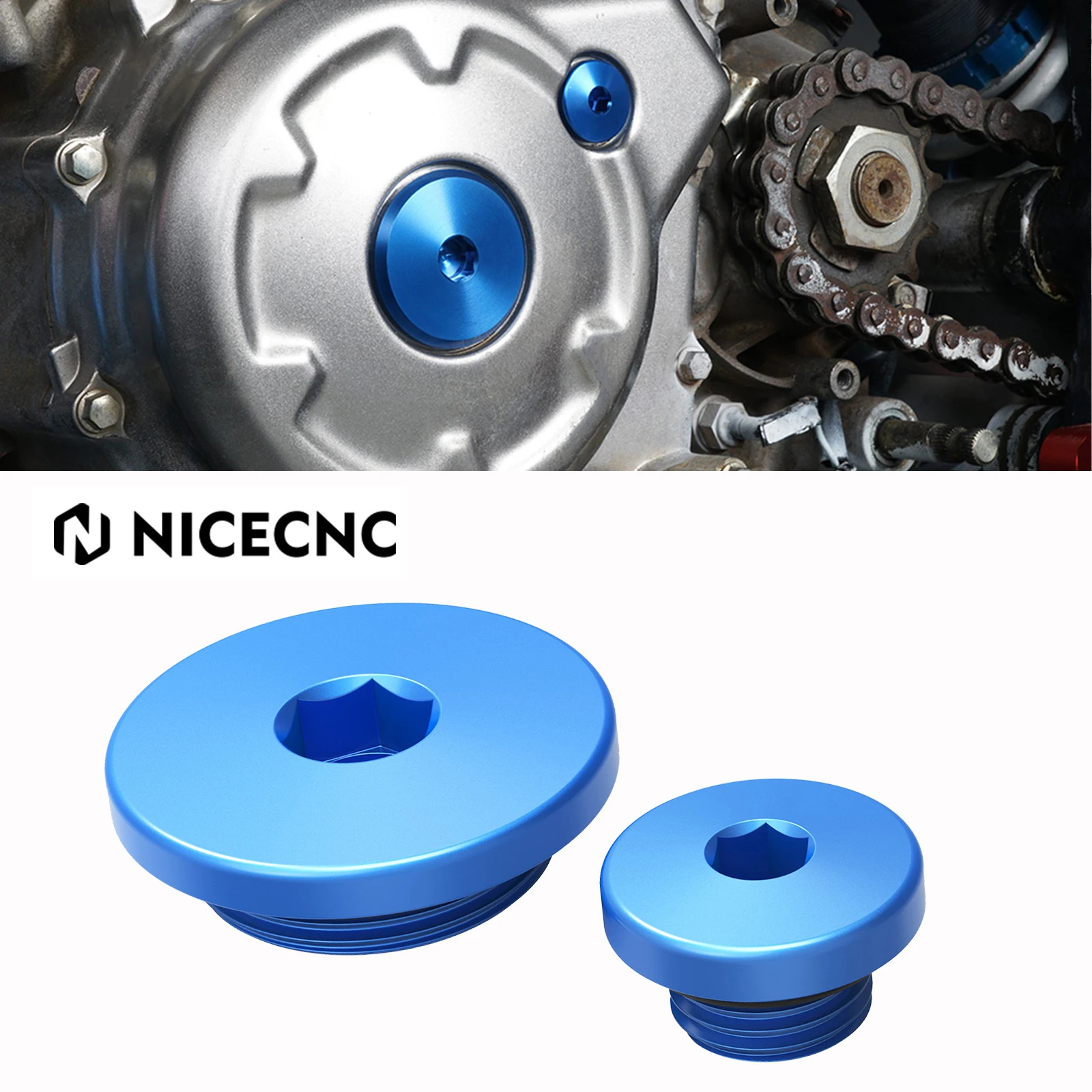 

NICECNC Motorcycle Engine Plug Crankcase Cover Plug For Yamaha WR250F 2003-2014 WR450F 2003-2015 YZ450F 2006-2009 WR 250F Blue