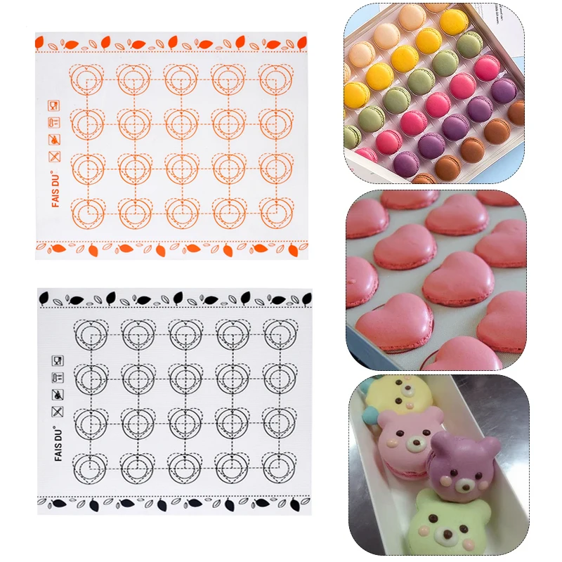 Silicone Macaron Baking Mat Non Stick Fondant Cookie Pad Oven Bakeware Sheets Liner Cakes Pastry Tools Rolling Dough Mats