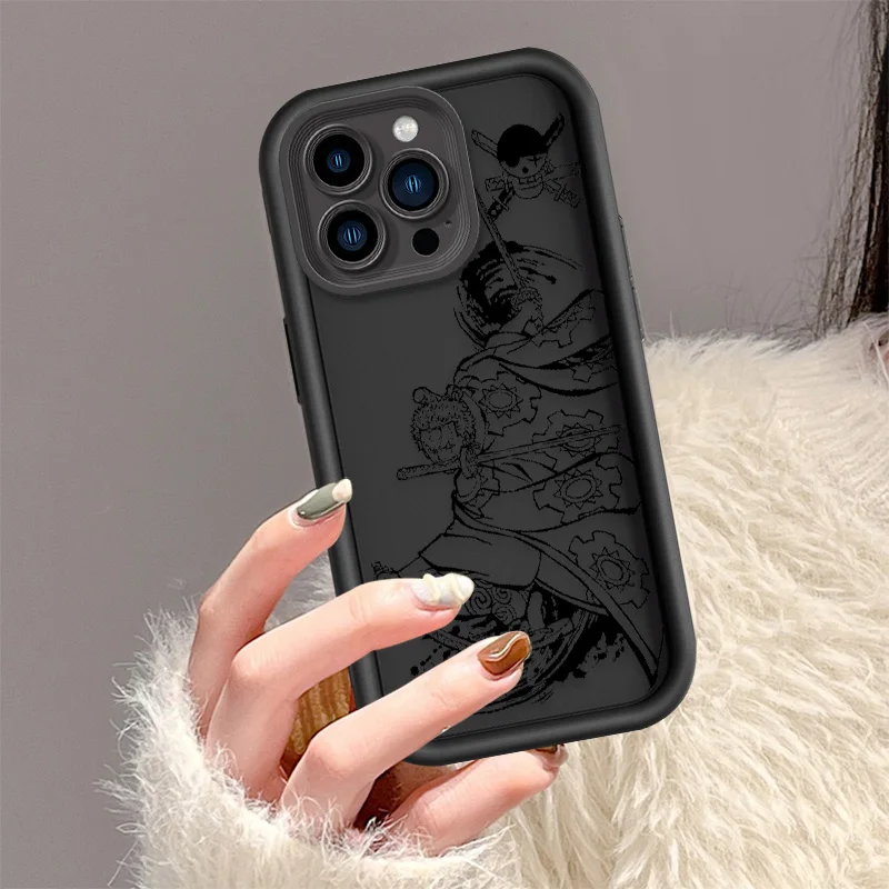 One PPiece Anime Cartoon For iPhone 15 14 13 12 11 Pro Max XS Max X XR 7 8 Plus 6S 5S Liquid Eye Ladder Phone Case