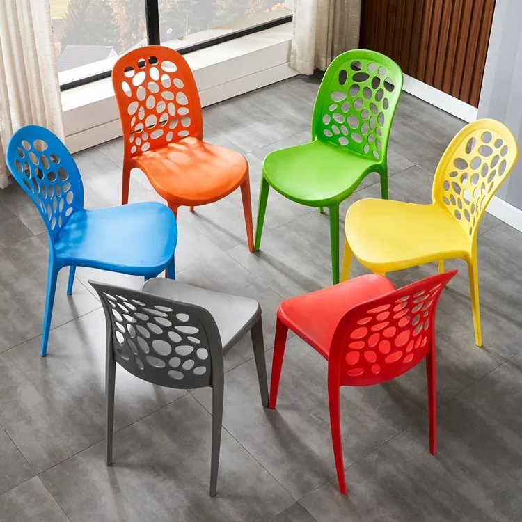 #Plastic Modern Dining Chair With Backrest Lightweight & Stackable For Home Office & Hotel Use Durable Design