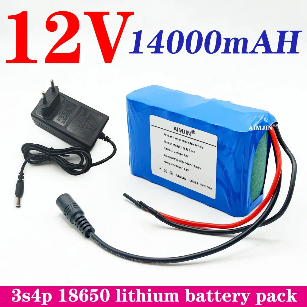 

12V 3S4P 14000mah battery 18650 Li-ion 14Ah Rechargeable batteries with BMS Lithium Battery packs Protection Board