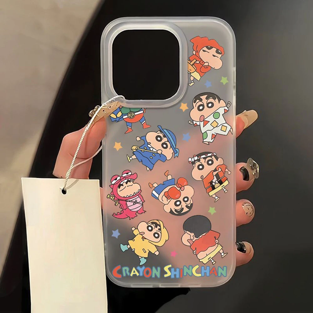 Lustige süße C-Crayons Shinchans Handyhülle für iPhone 17 16E 16 15 14 Plus 13 12 11 7 8 Plus Pro XS Max Transparente mattierte Abdeckung