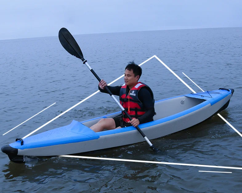 

Прочный надувной каяк — одинарное и двойное сиденье для рыболовных поездок