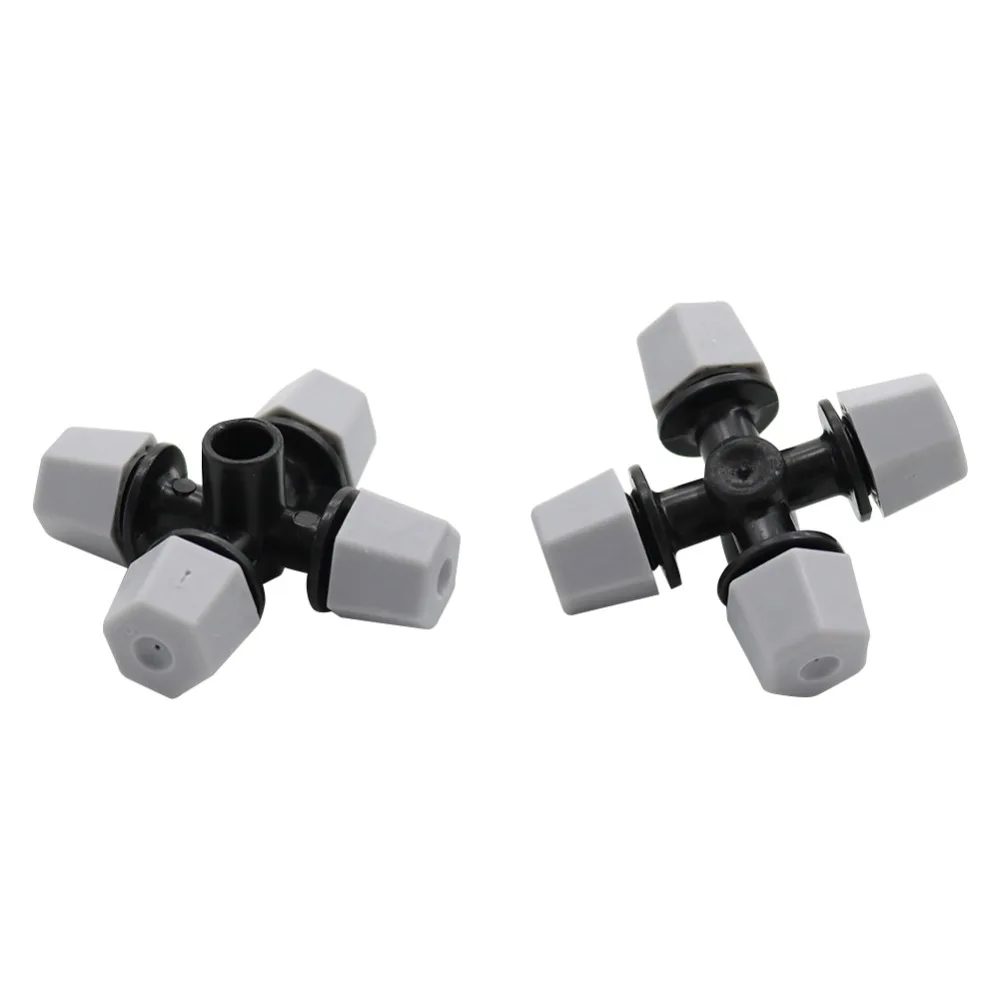 6mm Cross Mist Nozzles Greenhouse Cooling humidifying Garden Irrigation Nozzles Agriculture tools Atomizing Sprinklers 50 Pcs