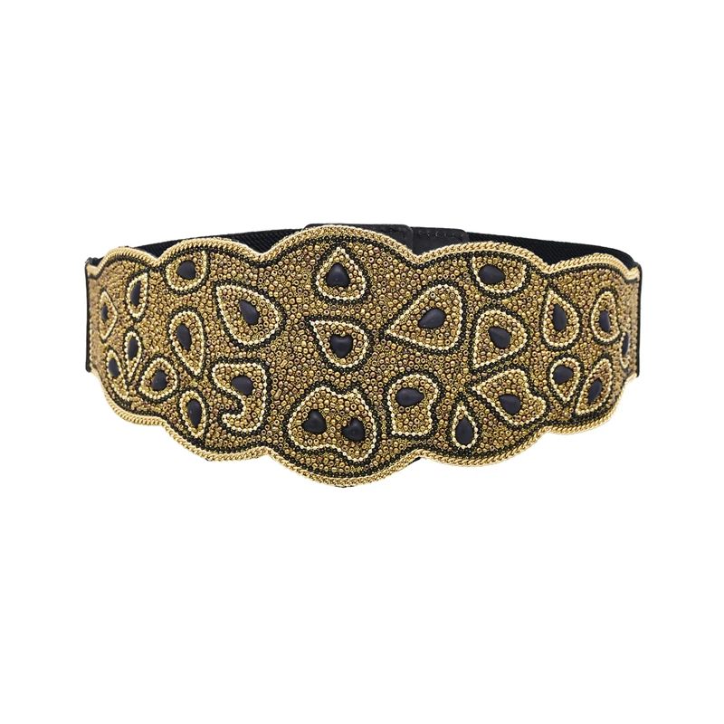 Beads Women Waistbands Bohemia Ethnic Button Statement Elastic Body Jewelry Charms Gypsies Party Dance Waist Belts Feminina