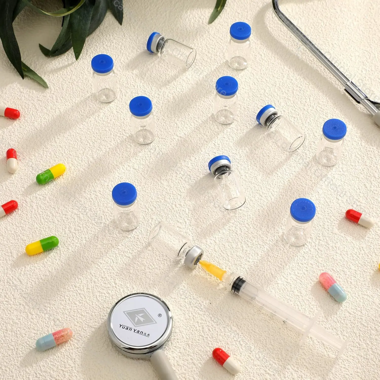 100 Stück 3/5/10ml Transparente Leere Fläschchen mit Selbstheilendem Injektionsport, Glasfläschchen für Penicillin, Laborfläschchen zur Aufbewahrung von Flüssigproben – Detail 4