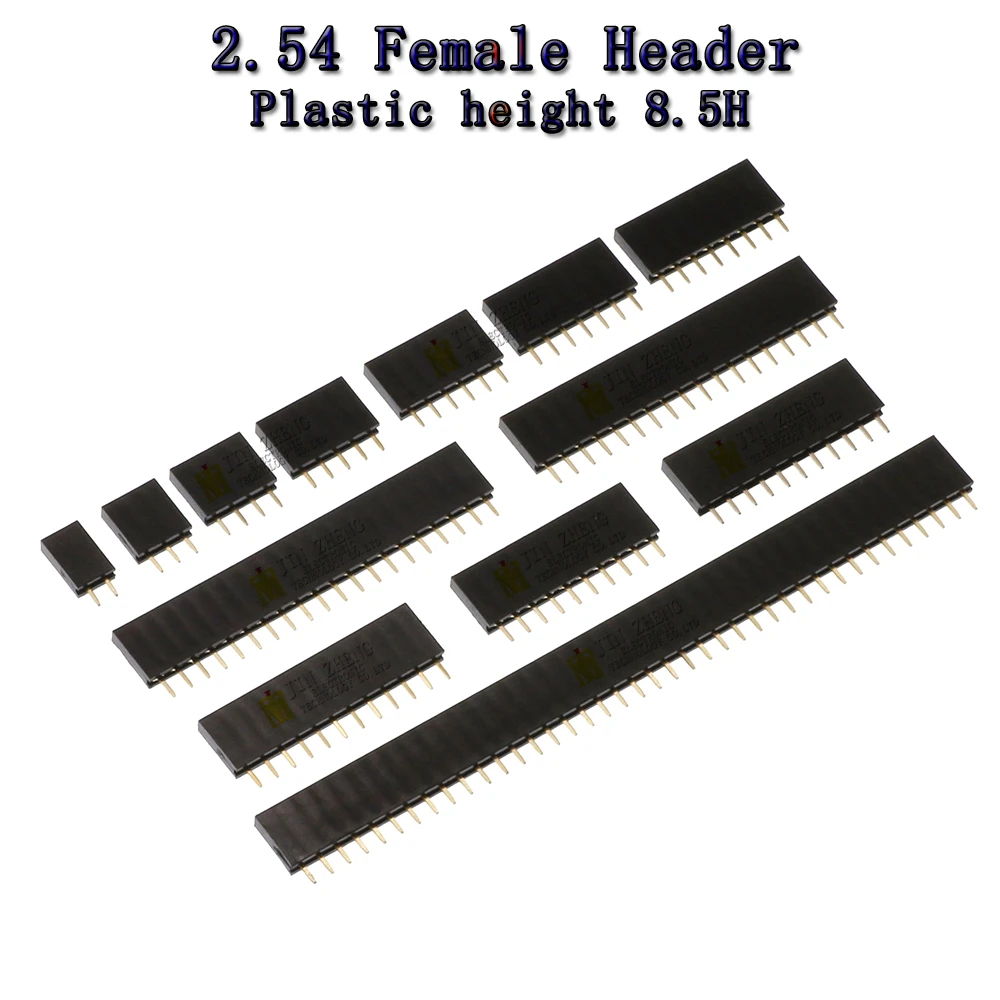 10 шт., штыри для печатной платы, 2,54 мм, 1 х2/4/6/10/12/16/20/40Pin H8.5