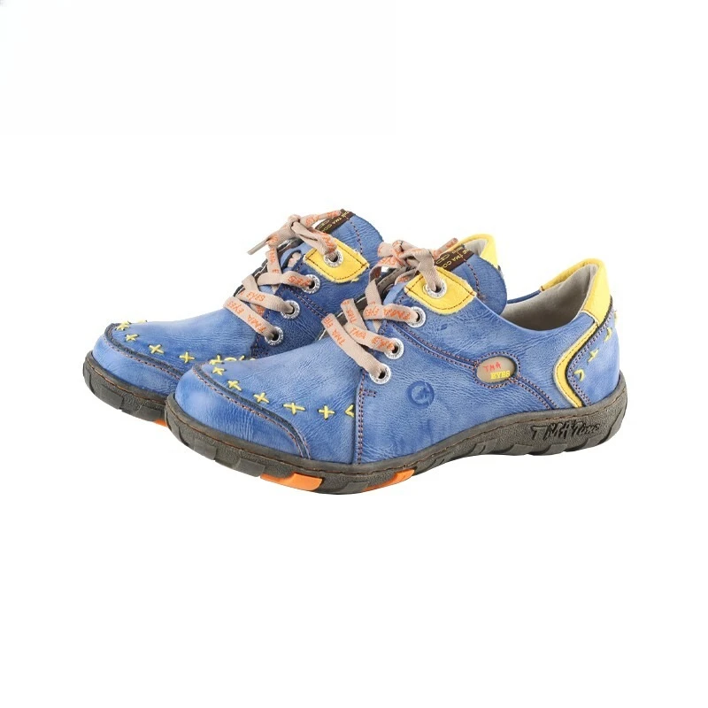 New Y2K Vintage Women Hand‑Stitched Leather Niche Sneakers, Ins‑Trendy Retro Outdoor Casual Sports Shoes Spring Autumn Footwear