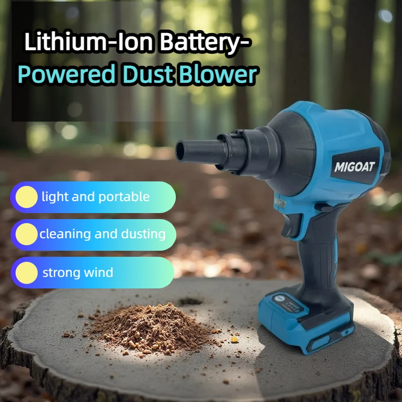 

MIGOAT Cordless Electronics Duster, Turbojet Fan for Computer Keyboard Cleaning, High-Velocity Air Blower for Makita 21V Battey