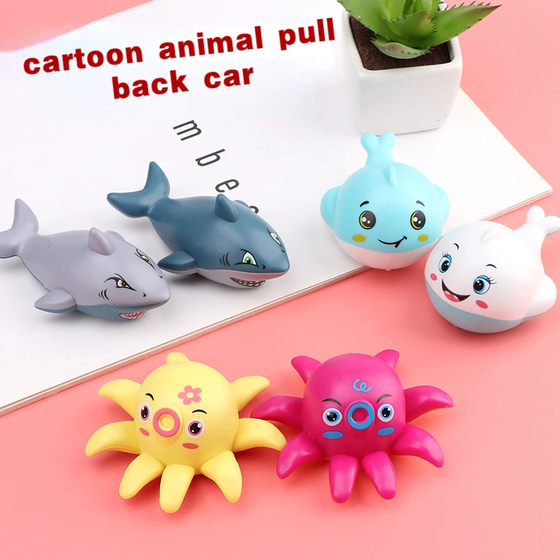 5 Pcs Pull-back car children's toys animal marine animal series great white shark octopus whale birthday pinata toy