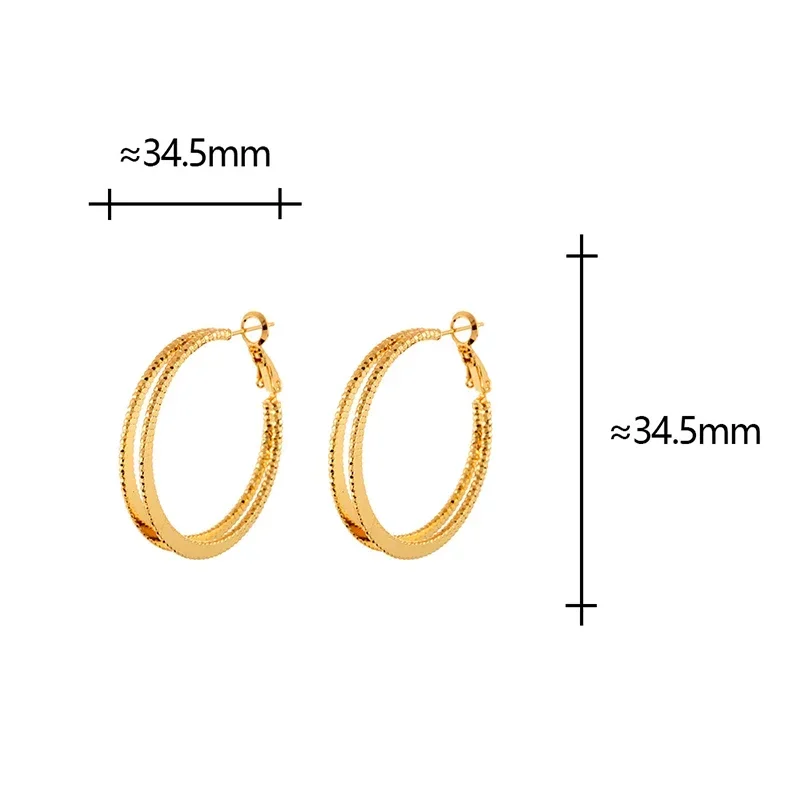 

Real 925 Sterling Silver 18K Gold Double Layered Round Hoop Earrings for Women Classic Fine Jewelry Minimalist Accessories