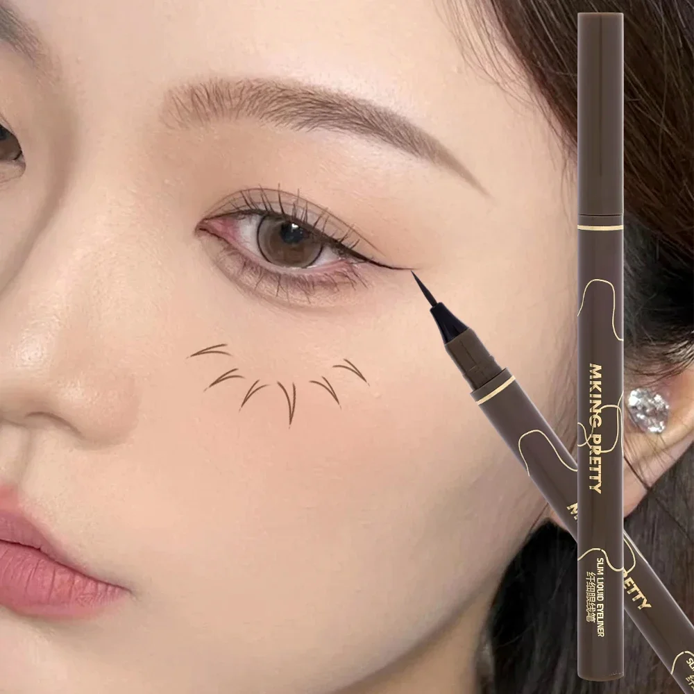 Slim Waterproof Liquid Eyeliner Pen Quick Dry Smooth Easy Use Eye Pencil Long-lasting Lower Lashes Eye Make-up Korean Cosmetics