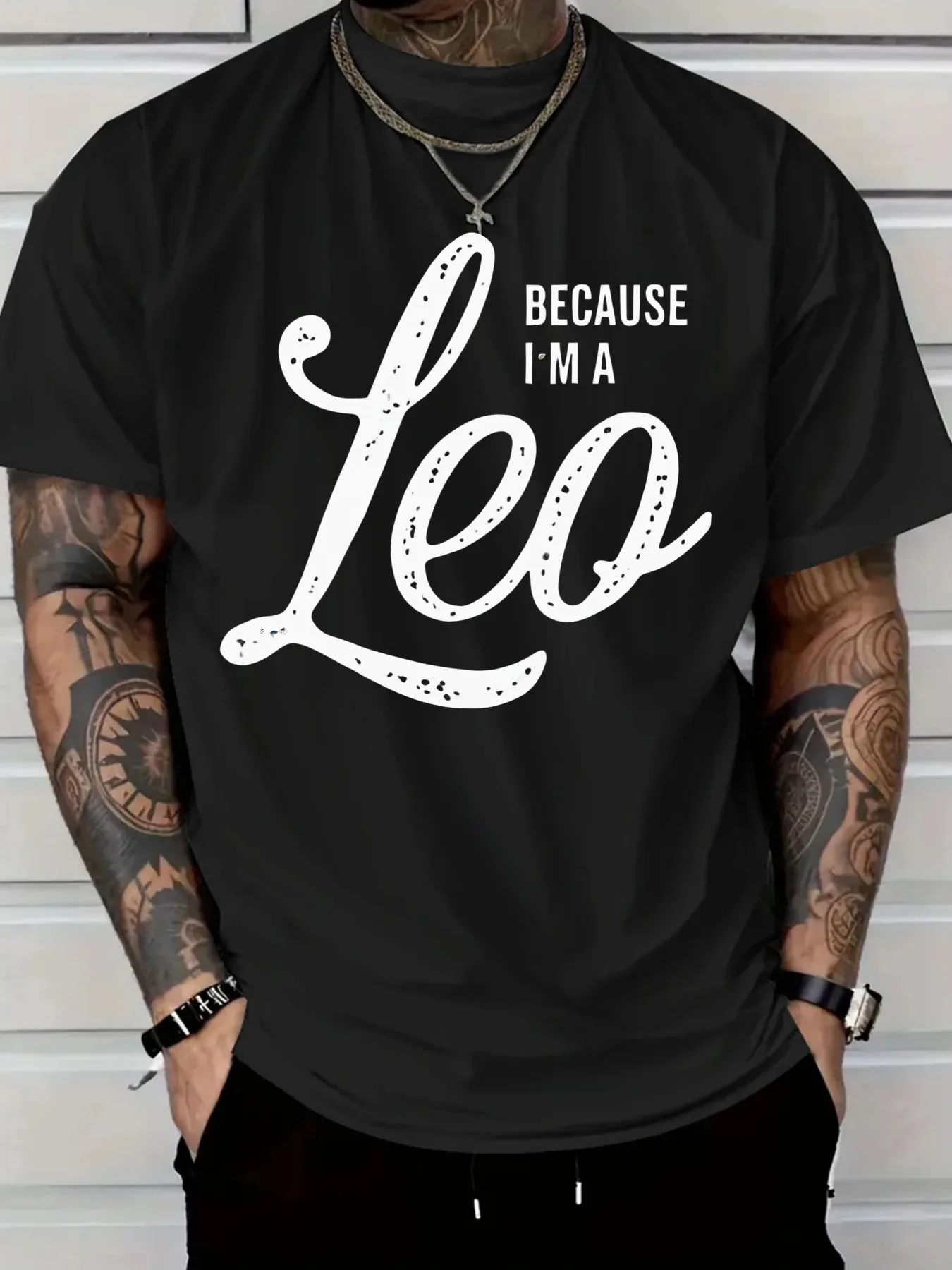 

Men'S Casual T-Shirt with Because I'm a Leo Astrology Print for Daily Wear