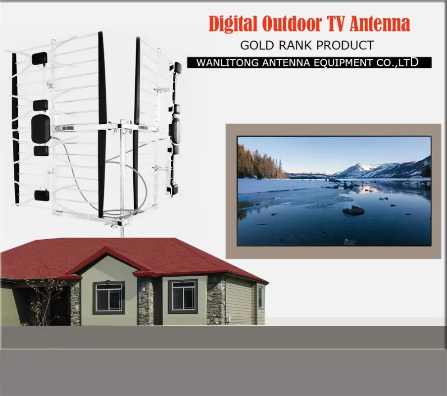 The 8-bay bow tie quality assurance of the outdoor digital TV antenna is suitable for your home entertainment