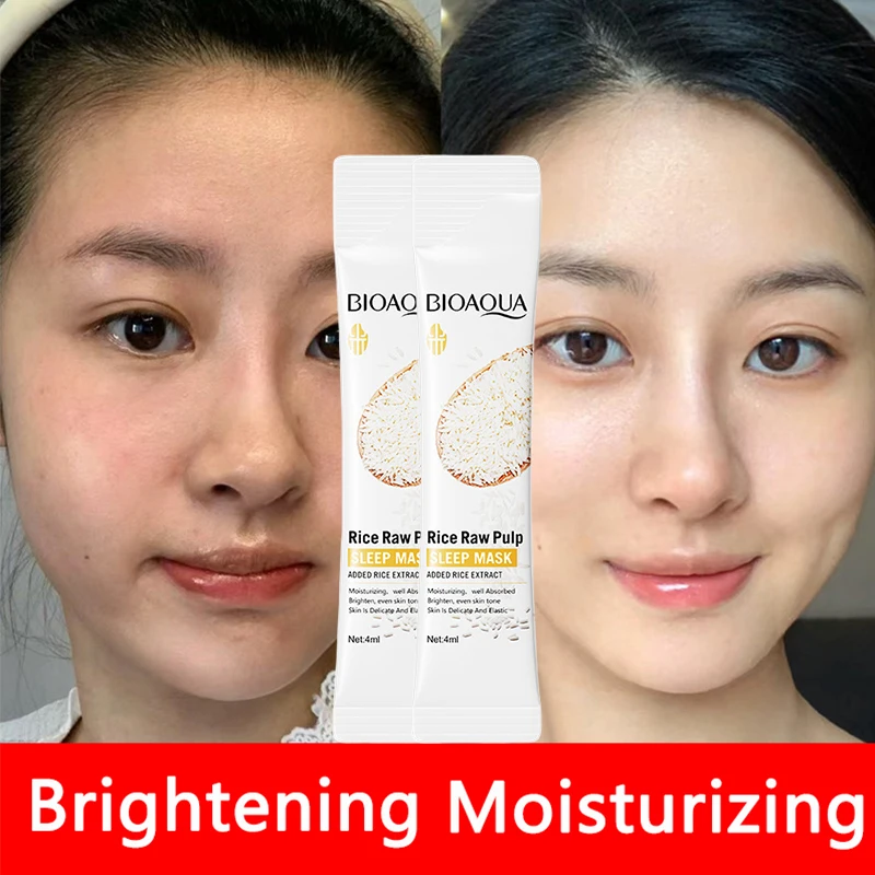 Bioaqua Rice Face Sleeping Mask Moisturizing Lightening Face Lifting Whitening Centella Facial Jelly Masks Korean Cosmetics 4ML