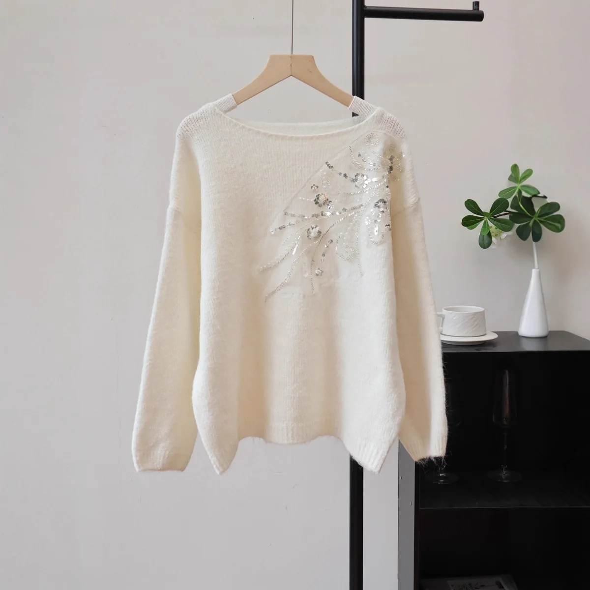 เสื้อสเวตเตอร์ผู้หญิง แขนยาว คอทรงกลม ถักไหมพรม สไตล์ Y2K สตรีทแวร์ ดีไซน์หรูหรา ตัดต่อผ้าถัก สวมใส่สบาย ทรงหลวม สำหรับฤดูใบไม้ร่วงและฤดูหนาว