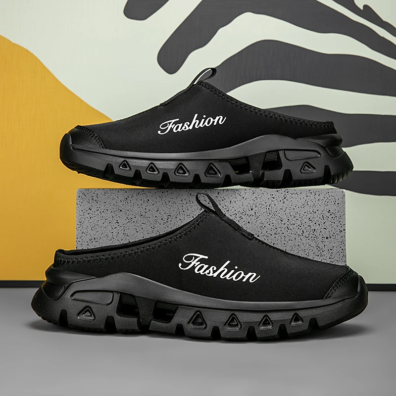 2025 zapatillas de hombre, zapatillas de interior transpirables de verano para el hogar, chanclas de fondo grueso para hombre, zapatos para caminar a la moda para parejas, talla grande 39-46