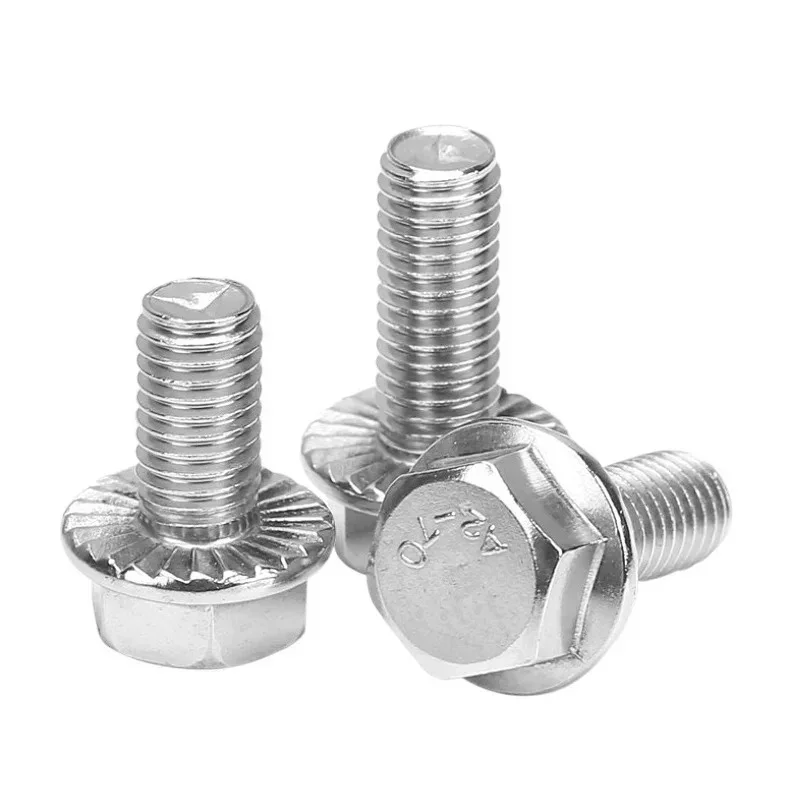 M4 M5 M6 M8 M10 M12 304 Bullone flangiato in acciaio inossidabile Vite flangiata esagonale esterna