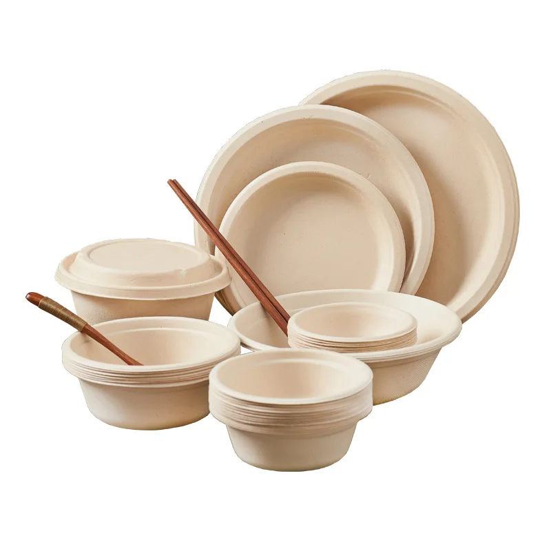 

50/100Pc 260ml Disposable Dinnerware ECO-Friendly White Paper Bowl Disposable Tableware Outdoor Party Dining Supply