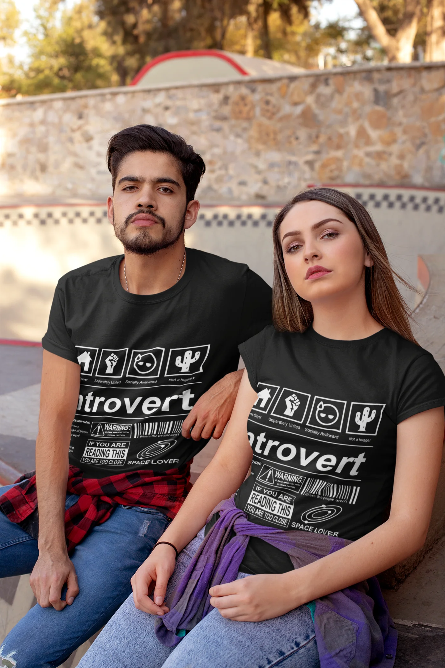 Introvert Logo T Shirt Humor Introverts Joke Introverted Gift Tops Casual 100% Cotton Unisex Oversized O-neck T-shirts EU Size