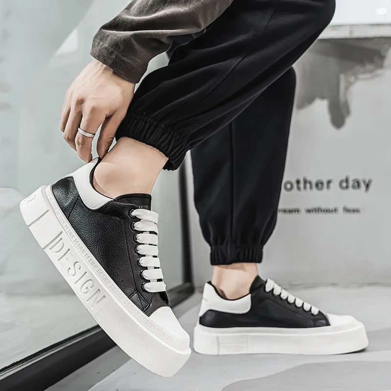 

Men's Sneakers Are Color-matched Durable Trendy and Fashionable with Lace-up, Flat Heels, Low Top and Round Toe Vulcanized Shoes