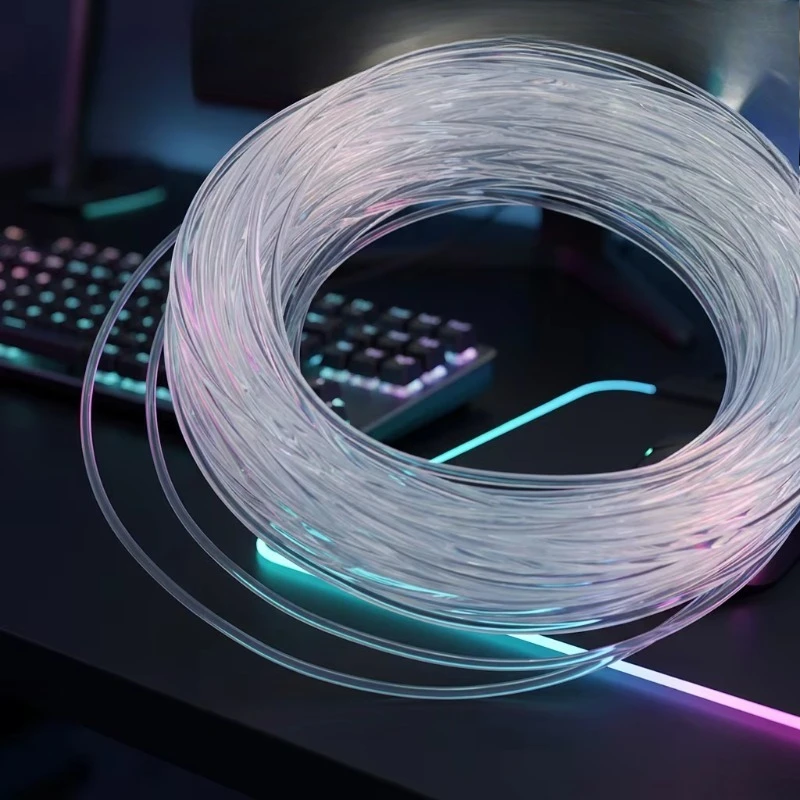 Ultra-bright LED transparent plastic fiber optic indicator light, suitable for gaming mice, keyboards, and controllers