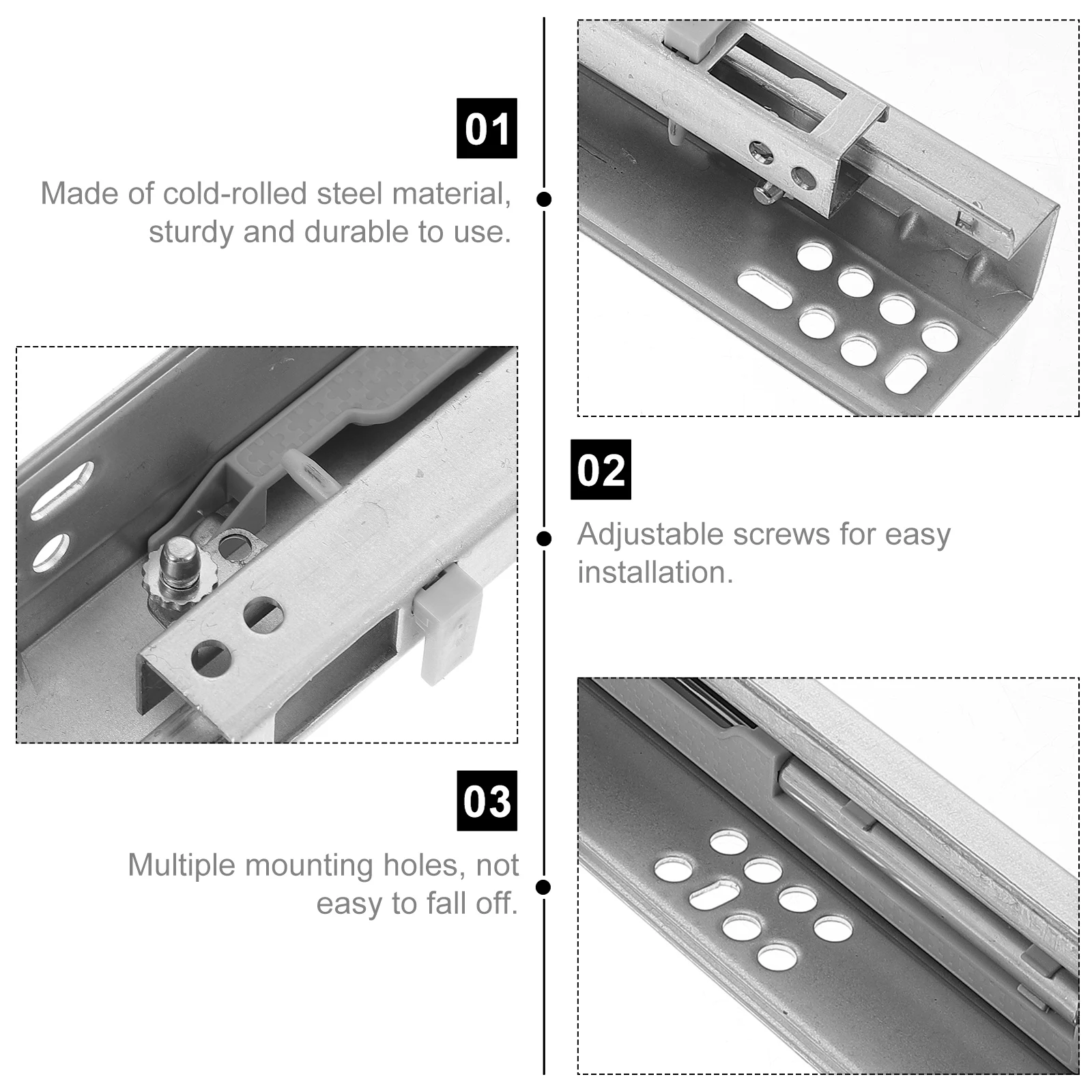 

2pcs Bottom Mount Drawer Slides Heavy Duty 14 Inch Soft Close Damping Buffer Replacement Rails Smooth Silent Furniture Hardware