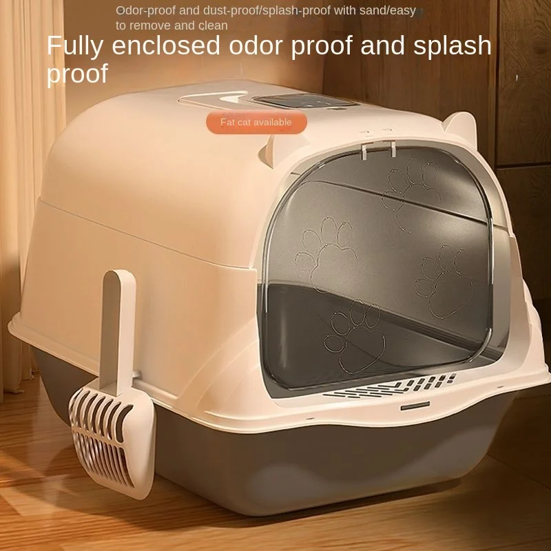 

Litter Box Oversized Fully Enclosed Toilet Kittens Splash-Proof Deodorant Supplies