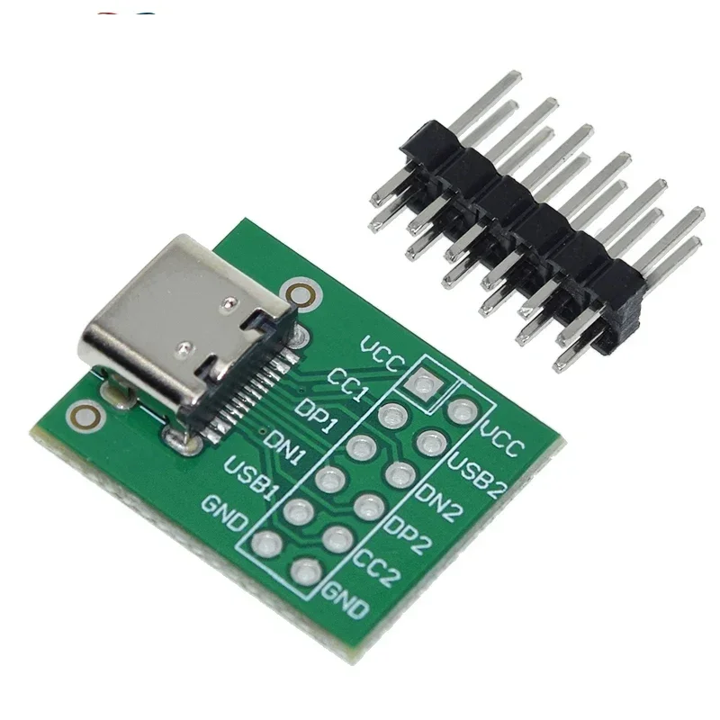 1/5/10/20PCS USB TYPE-C to DIP Connector Pinboard Test Board Solder Female Dip Pin Header Adapter